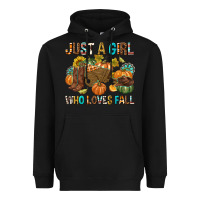 Black Just a Girl Who Loves Fall Heavyweight Hoodie - texasbilliewilder
