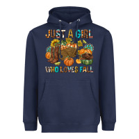 Navy Just a Girl Who Loves Fall Heavyweight Hoodie - texasbilliewilder
