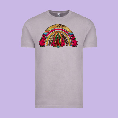 Lady Of Guadalupe Rainbow Vintage Tee Designed By Jasminsmagicworld