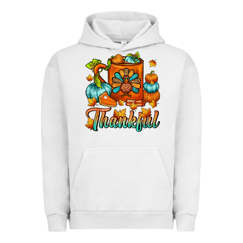 Thankful Thanksgiving Coffee Mug Urban Hoodie by FaDigitalArtStudio | Teevron