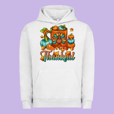 Thankful Thanksgiving Coffee Mug Urban Hoodie Designed By Fadigitalartstudio