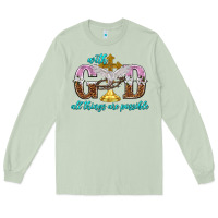 Matcha with god all things are possible Long Sleeve Tee - NancyCooperArtShop