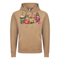 Vintage Coffee pink christmas gnomes coffee cups Vintage Hoodie - Jasminsmagicworld