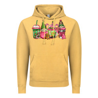 Vintage Mustard pink christmas gnomes coffee cups Vintage Hoodie - Jasminsmagicworld