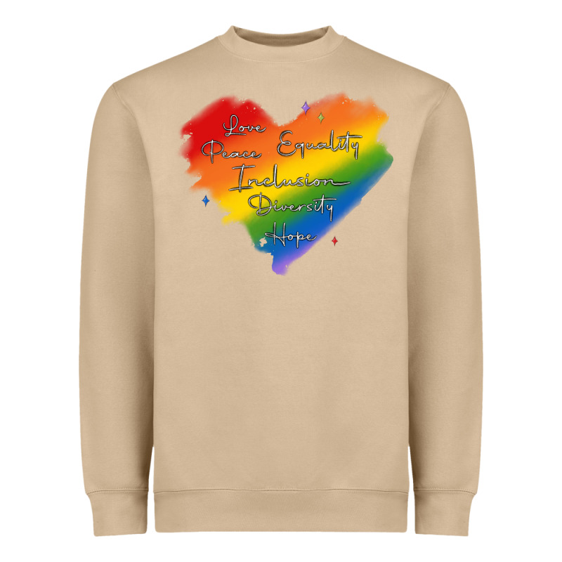 Kindness Equality Peace Love Inclusion Diversity H Heavyweight Sweatshirt by MaliasSmallBusiness | Teevron