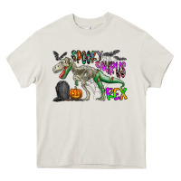 Cream spooky saurus rex Heavy Core Tee - CowhideDigitalArt