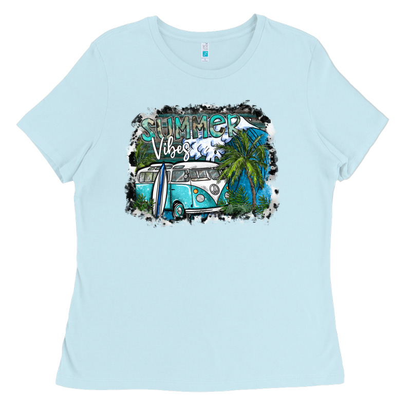 Summer Vibes Ladies Tee by SublimationCraftShop | Teevron