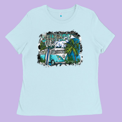 Summer Vibes Ladies Tee Designed By Sublimationcraftshop