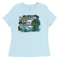 Baby Blue summer vibes Ladies Tee - SublimationCraftShop