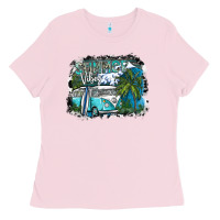 Bubblegum Pink summer vibes Ladies Tee - SublimationCraftShop