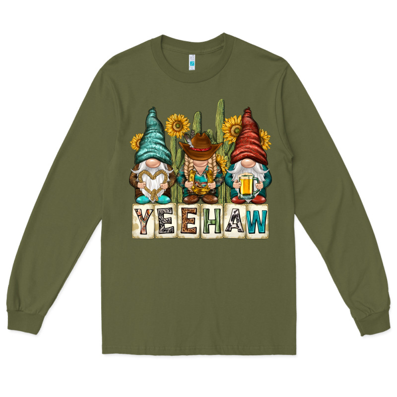 Yeehaw With Gnomies Long Sleeve Tee by NancyCooperArtShop | Teevron