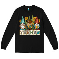 Black yeehaw with gnomies Long Sleeve Tee - NancyCooperArtShop