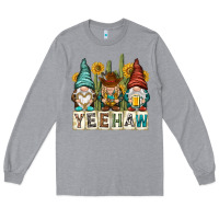 Heather Grey yeehaw with gnomies Long Sleeve Tee - NancyCooperArtShop