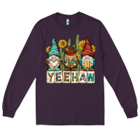 Plum yeehaw with gnomies Long Sleeve Tee - NancyCooperArtShop