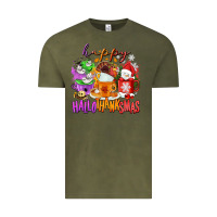 Vintage Olive Happy Hallothanksmas coffee cups Vintage Tee - NancyCooperArtShop
