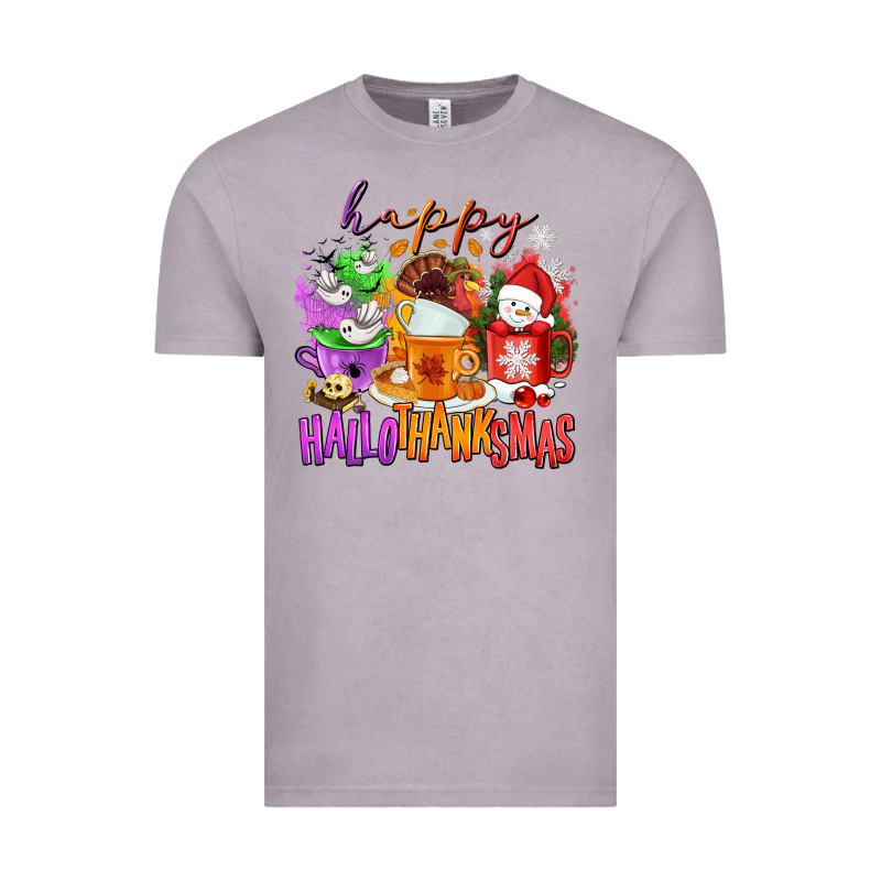 Happy Hallothanksmas Coffee Cups Vintage Tee by NancyCooperArtShop | Teevron