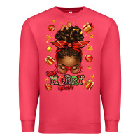 Cardinal one merry nana christmas afro messy bun Premium Sweatshirt - texasbilliewilder