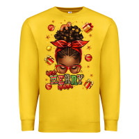 Lemon one merry nana christmas afro messy bun Premium Sweatshirt - texasbilliewilder