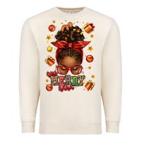 Sandshell one merry nana christmas afro messy bun Premium Sweatshirt - texasbilliewilder