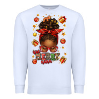 White one merry nana christmas afro messy bun Premium Sweatshirt - texasbilliewilder