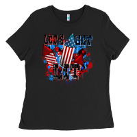 Black Let's get lit 4th of july Ladies Tee - CowGirlArtShop