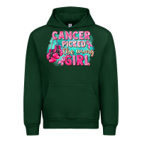 Forest Green Cancer picked the wrong girl Breast Cancer Urban Hoodie - FaDigitalArtStudio
