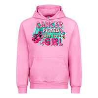 Fuchsia Pink Cancer picked the wrong girl Breast Cancer Urban Hoodie - FaDigitalArtStudio