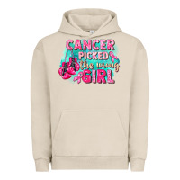Pigment French Oak Cancer picked the wrong girl Breast Cancer Urban Hoodie - FaDigitalArtStudio