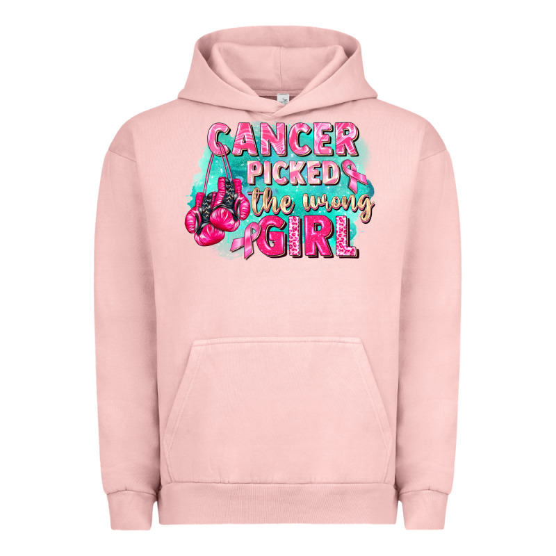Cancer Picked The Wrong Girl Breast Cancer Urban Hoodie by FaDigitalArtStudio | Teevron