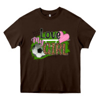 Chocolate Brown love my girl soccer Heavy Core Tee - HRA Design Shop