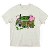 Cream love my girl soccer Heavy Core Tee - HRA Design Shop