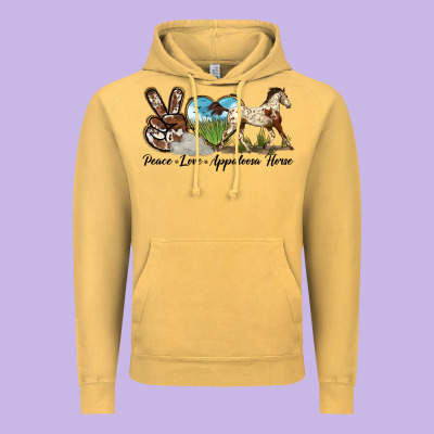 Peace Love Appaloosa Horse Vintage Hoodie Designed By Lillyallendesigns