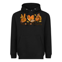 Black Peace Love Thanksgiving Heavyweight Hoodie - texasbilliewilder