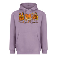 Lavender Peace Love Thanksgiving Heavyweight Hoodie - texasbilliewilder