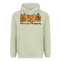Matcha Peace Love Thanksgiving Heavyweight Hoodie - texasbilliewilder