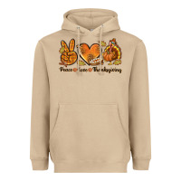 Mushroom Peace Love Thanksgiving Heavyweight Hoodie - texasbilliewilder