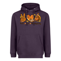 Plum Peace Love Thanksgiving Heavyweight Hoodie - texasbilliewilder
