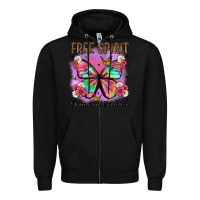 Black free spirit dream on dreamer Zipper Hoodie - Artiststas