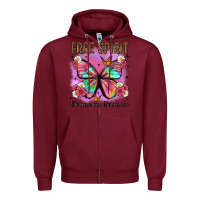 Burgundy free spirit dream on dreamer Zipper Hoodie - Artiststas