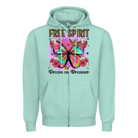 Seafoam free spirit dream on dreamer Zipper Hoodie - Artiststas