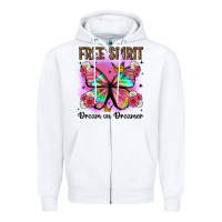 White free spirit dream on dreamer Zipper Hoodie - Artiststas