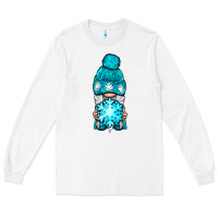 White winter gnome with snowflake Long Sleeve Tee - NancyCooperArtShop