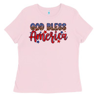 Bubblegum Pink God bless America Ladies Tee - Neo Western