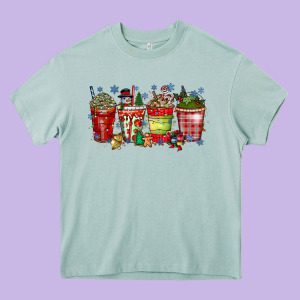 Christmas Drink Heavy Core Tee Designed By Cowhidedigitalart