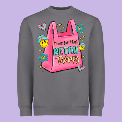 Time For That Retail Therapy Heavyweight Sweatshirt Designed By Maliassmallbusiness