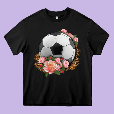 Western Soccer With Roses Heavy Core Tee Designed By Hra Design Shop