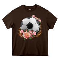 Chocolate Brown western soccer with roses Heavy Core Tee - HRA Design Shop