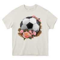 Cream western soccer with roses Heavy Core Tee - HRA Design Shop