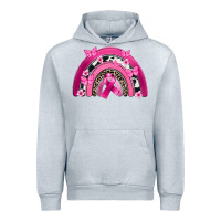 Heather Grey Breast Cancer rainbow Urban Hoodie - FaDigitalArtStudio