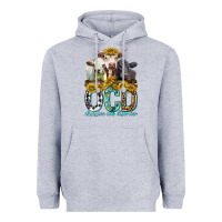 Heather Grey Obsessive Cow Disorder with Cows Heavyweight Hoodie - texasbilliewilder